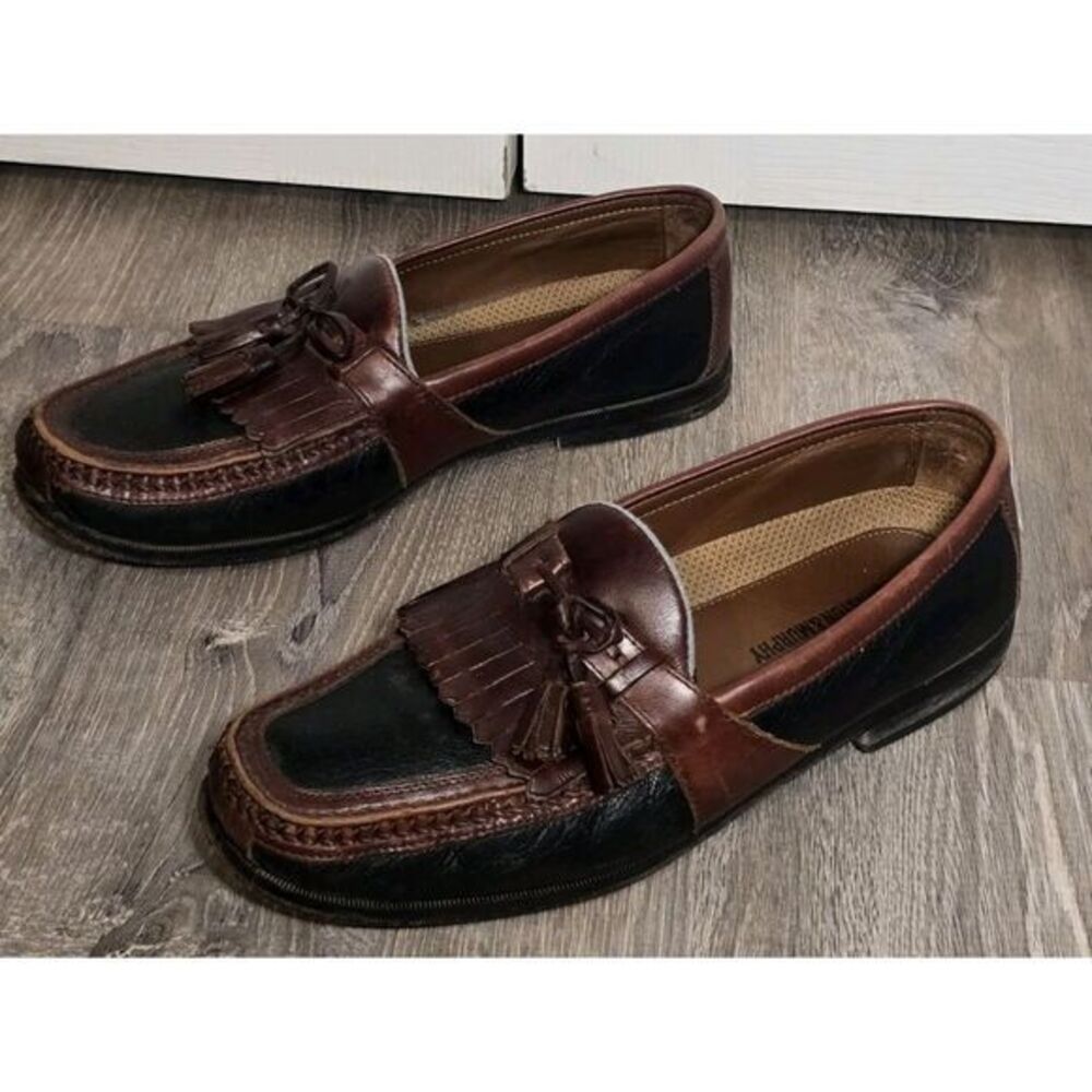 Johnston and Murphy Men's Black & Brown Tasseled Loafers Size‎ 10.5M